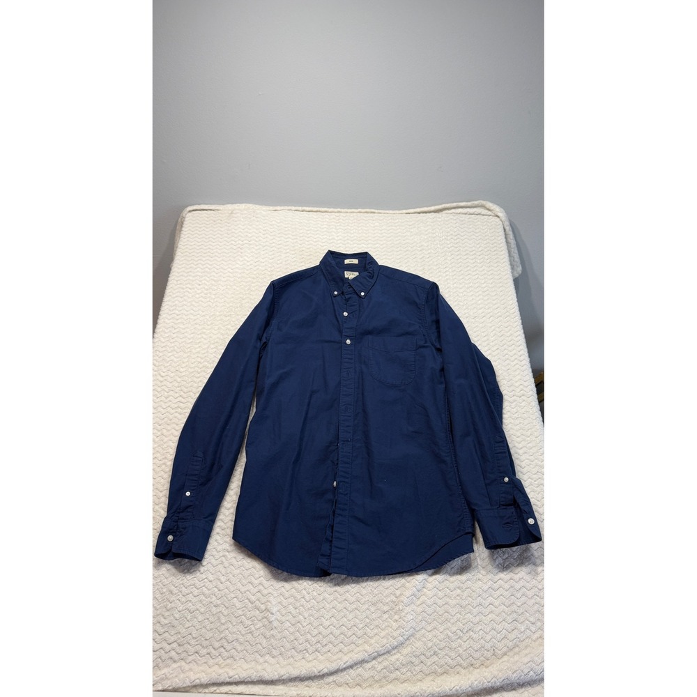 J.Crew Mens Slim Fit American Pima Cotton Button Down Shirt Navy Blue Medium